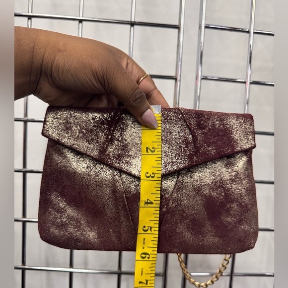 Inge Christopher Elegant Sofia Burgundy Chain envelope Clutch - Picture 8 of 10